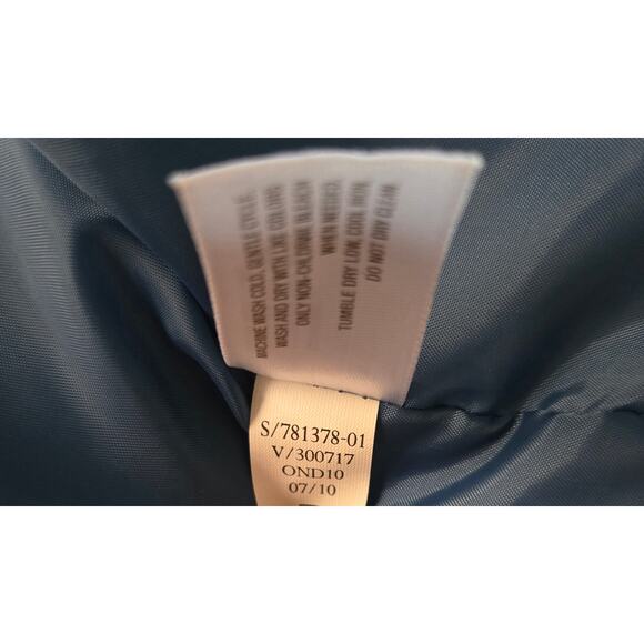 Old Navy Mens Size Large Blue Puffer Vest Jacket Poly Fill Snap Full Zip - Picture 4 of 10